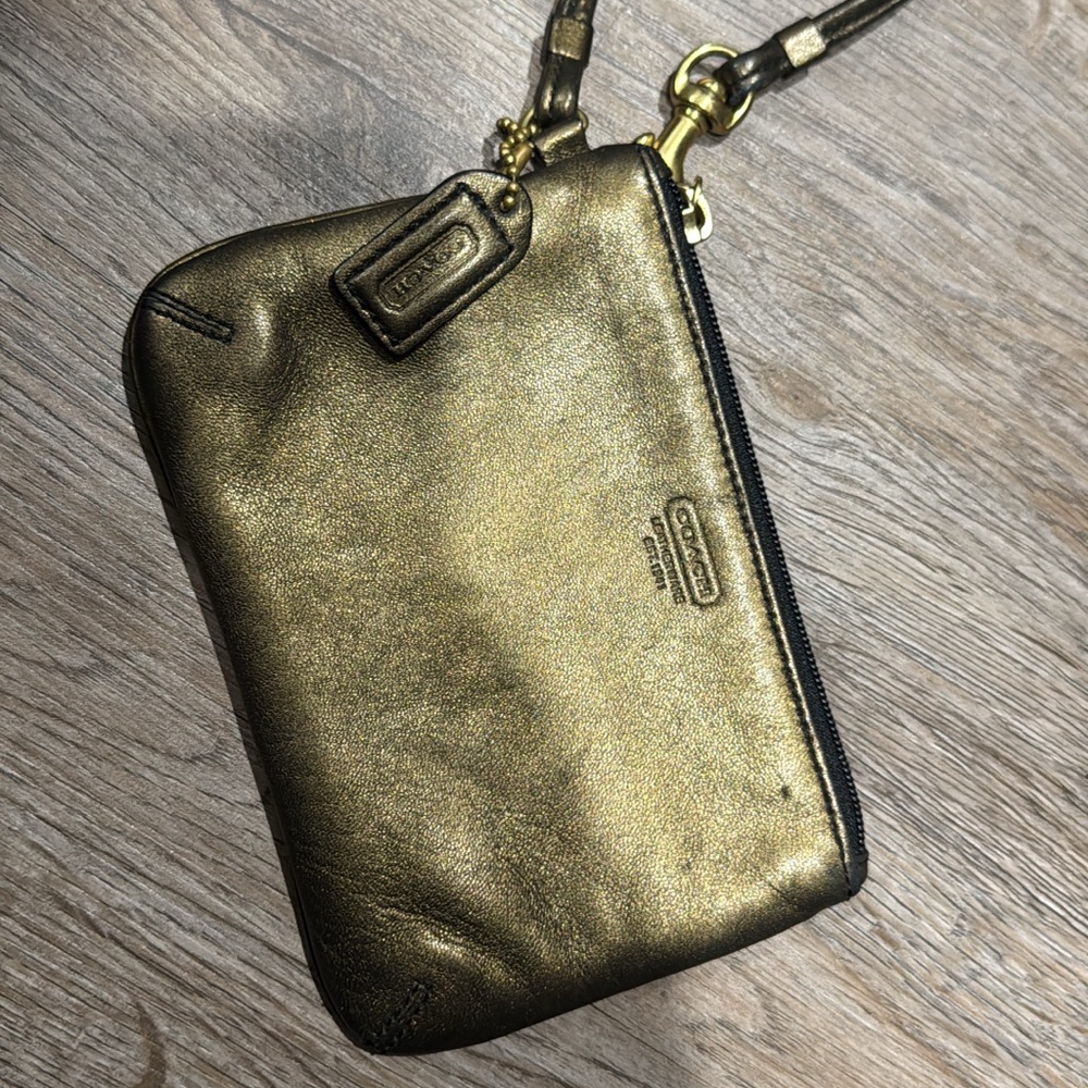 Coach Metallic Gold Wristlet